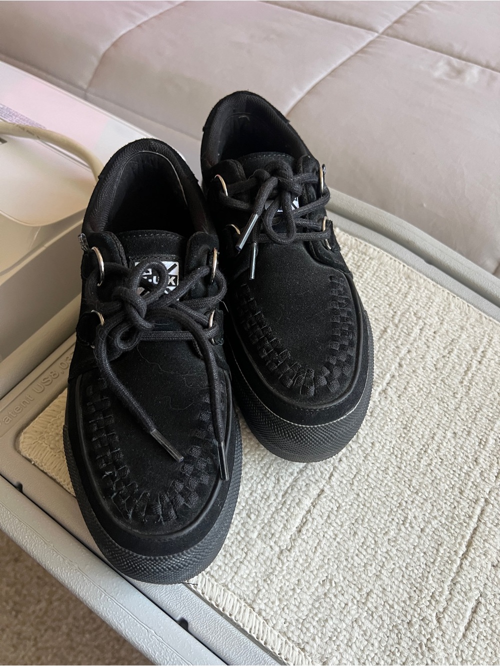 T.U.K Black Suede Platform Creeper